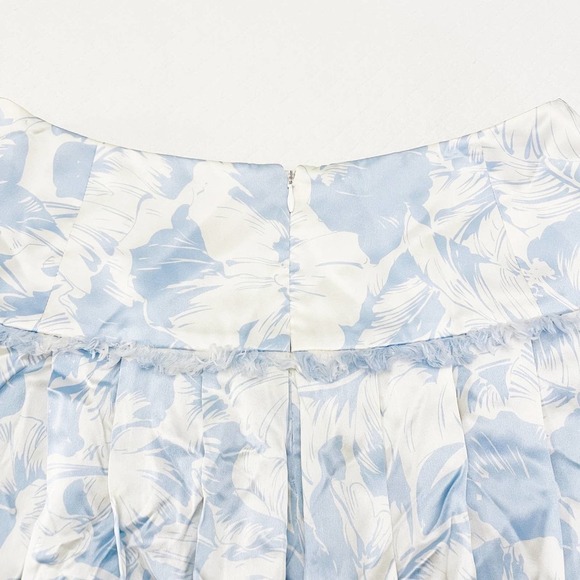 Carlisle Haiku Raw Hem Printed 100% Silk Flare Skirt NWT SZ6 - Picture 7 of 8